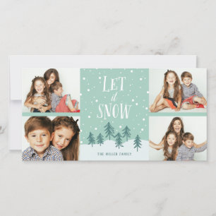 Winter Wonderland Let It Snow   Holiday 4- Photo Card