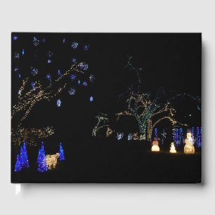 Winter Wonderland Lights Blue and White Holiday Guest Book
