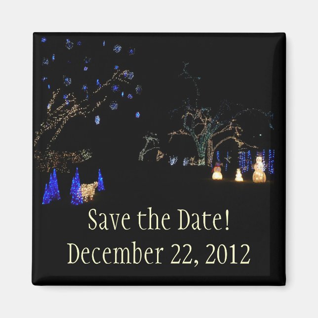 Winter Wonderland Lights Save the Date Magnet (Front)