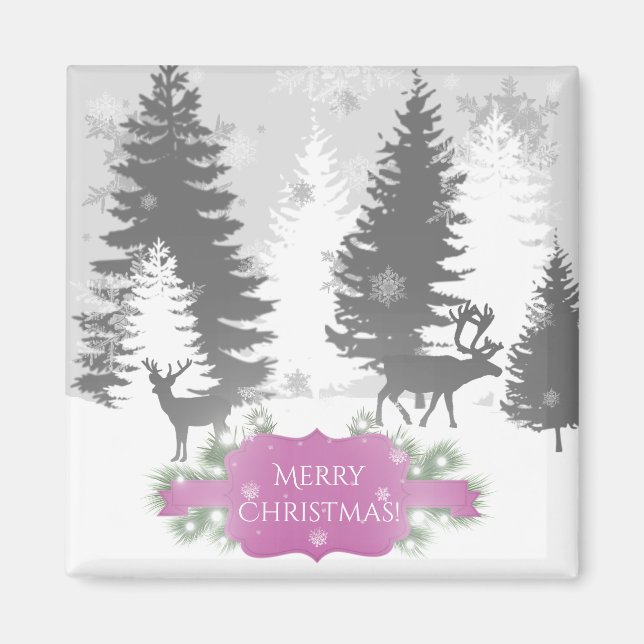 Winter Wonderland Magnet - Magenta (Front)