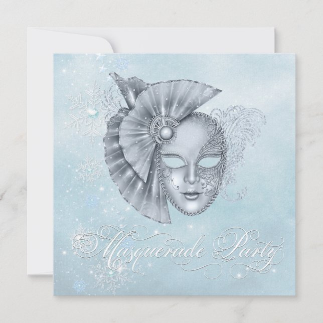 Winter Wonderland Masquerade Party Invitations (Devant)
