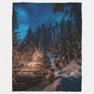 Winter Wonderland Merry Christmas Fleece Blanket