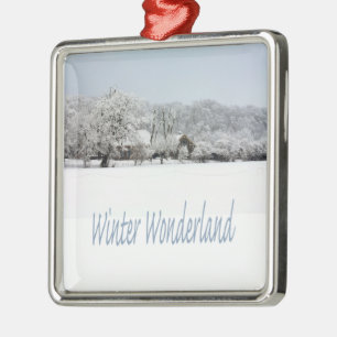 winter wonderland metal ornament