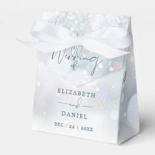 Winter Wonderland Monogram Snow Wedding Favor Box