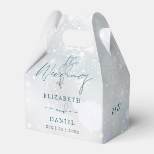 Winter Wonderland Monogram Snow Wedding Favor Box