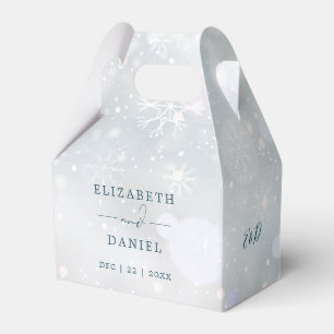 Winter Wonderland Monogram Snow Wedding Favor Box