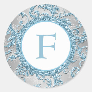 Winter Wonderland Monogrammed Wedding Sticker 2