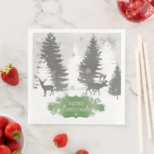 Winter Wonderland Paper Napkin - Green