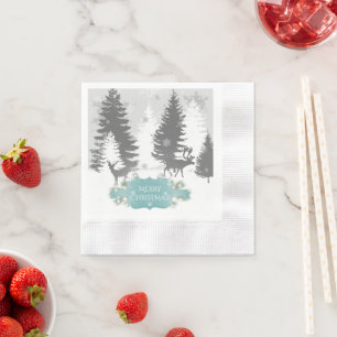 Winter Wonderland Paper Napkin - Teal