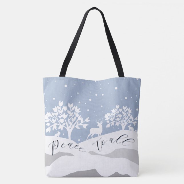 Winter Wonderland Peace To All Tote (Back)