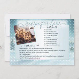Winter Wonderland Photo Bridal Recipe Card