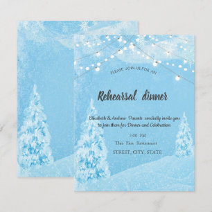 Winter Wonderland, Pine Tree Rehearsal Dinner Invitation