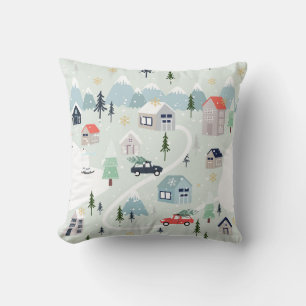 Winter Wonderland: Polar Bear Christmas Throw Pillow
