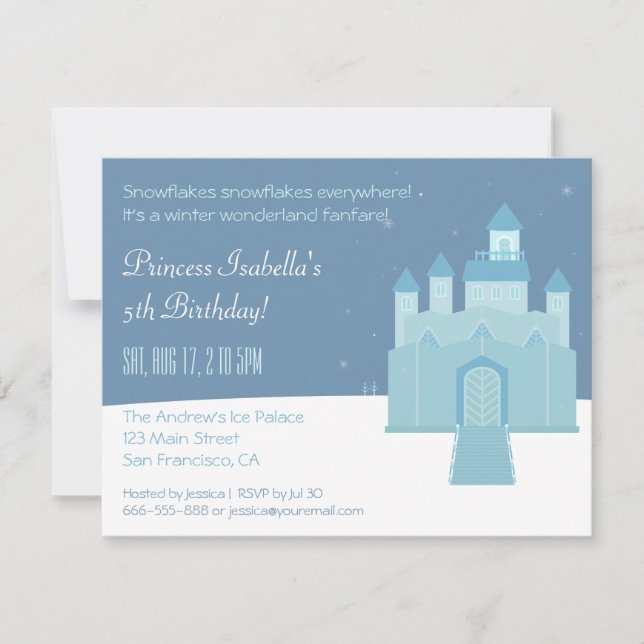 Winter Wonderland Princess Birthday Party Invitation (Front)