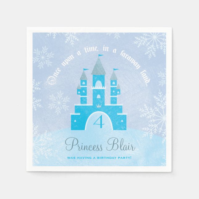 Winter Wonderland Princess Party Napkins (Front)