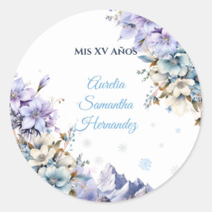 Winter Wonderland Quinceañera  Classic Round Sticker
