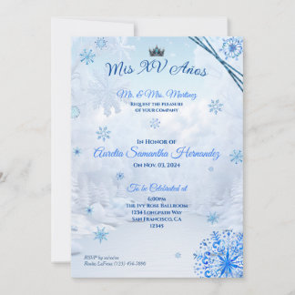 Winter Wonderland Quinceañera Invitation