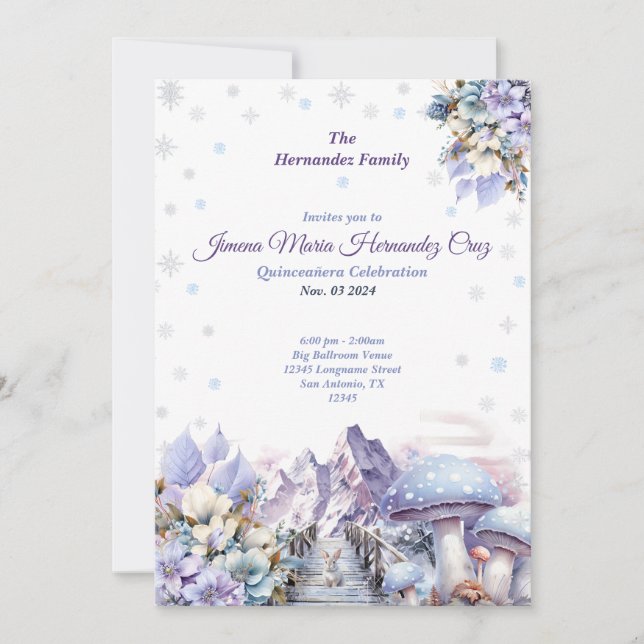 Winter Wonderland Quinceañera Invitation (Devant)