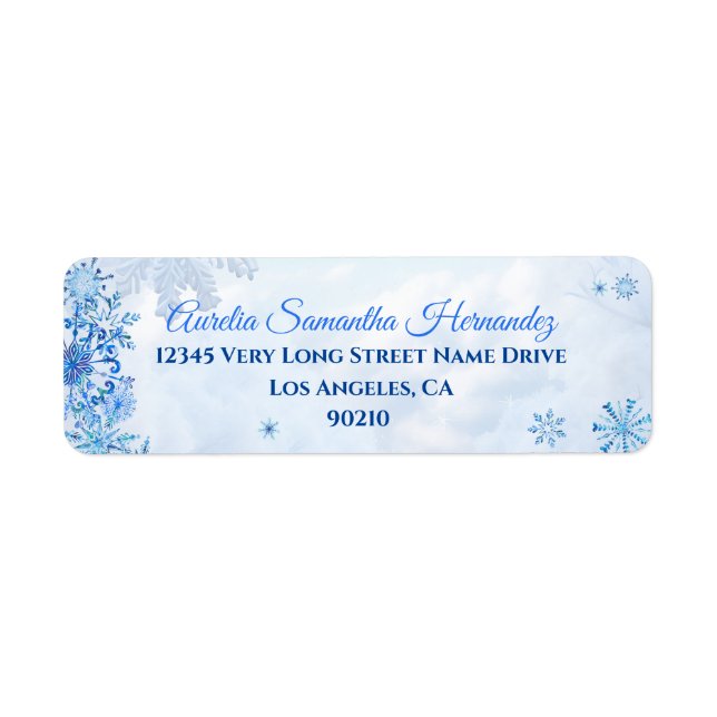 Winter Wonderland Quinceañera Return Address (Front)