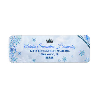 Winter Wonderland Quinceañera Return Address