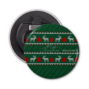 Winter Wonderland,Reindeer Pine Tree Green Bottle Opener