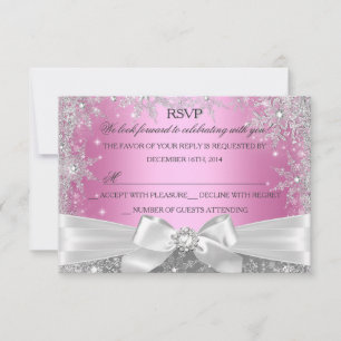 Winter Wonderland Rose Sweet 16 RSVP