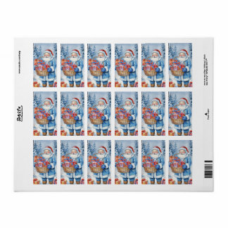 Winter Wonderland Santa Label