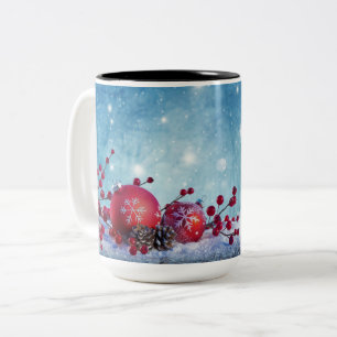 Winter Wonderland Scene Two-Tone Coffee Mug
