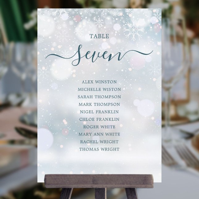 Winter Wonderland Script Seating Plan Table Number (Winter Wonderland Script Seating Plan Table Number)