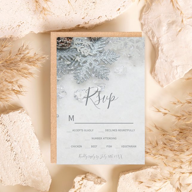 Winter wonderland silver snow typography rsvp (Creator Uploaded)