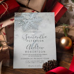 Winter wonderland silver snow typography wedding invitation<br><div class="desc">Winter wonderland silver snow typography wedding</div>