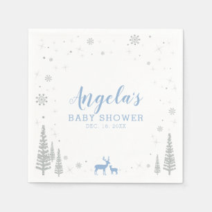 Winter Wonderland Snow Baby Shower Paper Napkin