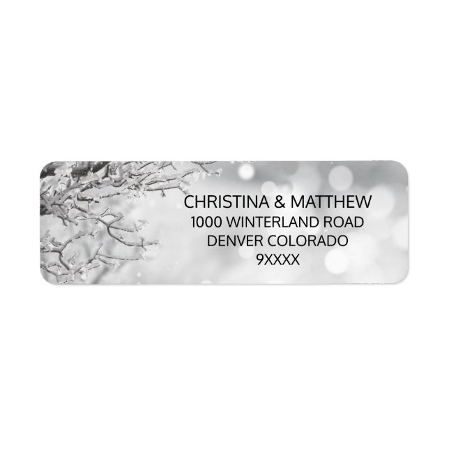 Winter Wonderland Snow Branch Wedding (Front)