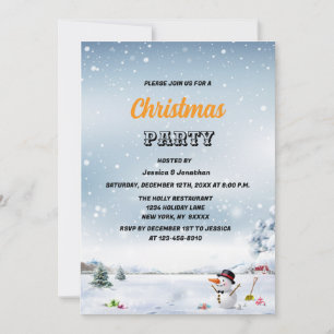 Winter wonderland  snow Christmas corporate  Invitation