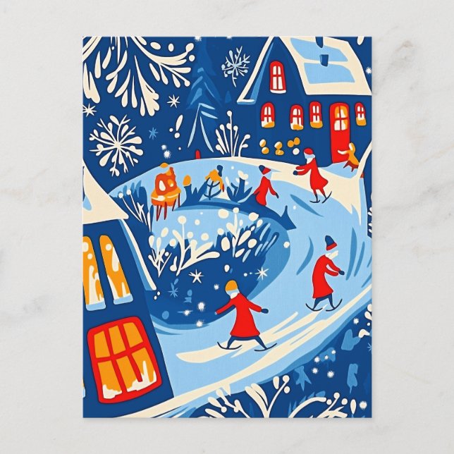 Winter Wonderland, Snow Globe, Holiday folk art (Front)