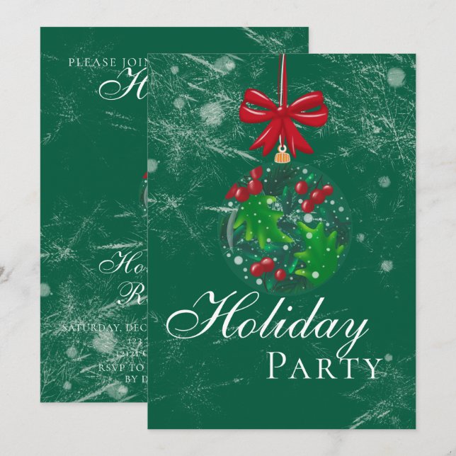 Winter Wonderland Snow Globe Holiday Party Invitation (Front/Back)