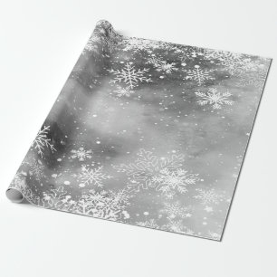 Winter Wonderland,Snow Grey Holiday Wrapping Paper
