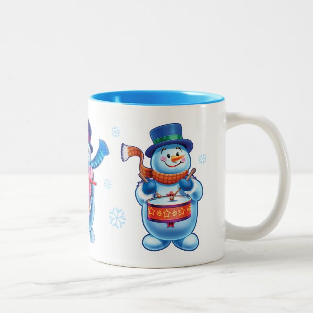 Winter Wonderland snow people mug custom name (Right)