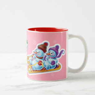 Winter Wonderland snow people mug custom name