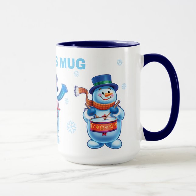 Winter Wonderland snow people mug custom name (Right)