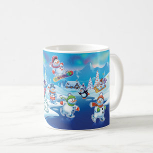 Winter Wonderland snow people scene mug