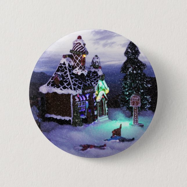 Winter Wonderland Snow Scene 2020 2 Inch Round Button (Front)