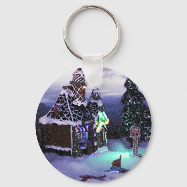Winter Wonderland Snow Scene 2020 Keychain (Front)