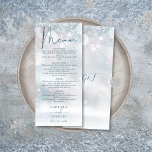 Winter Wonderland Snow Wedding Dinner Menu<br><div class="desc">This elegant winter wonderland snow wedding menu can be personalized with your information in chic typography with your monogram initials on the reverse. Designed by Thisisnotme©</div>