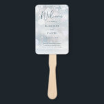 Winter Wonderland Snow Wedding Program Hand Fan<br><div class="desc">An elegant winter wonderland snow wedding program featuring chic modern typography,  this stylish wedding program can be personalized with your special wedding day information. Designed by Thisisnotme©</div>