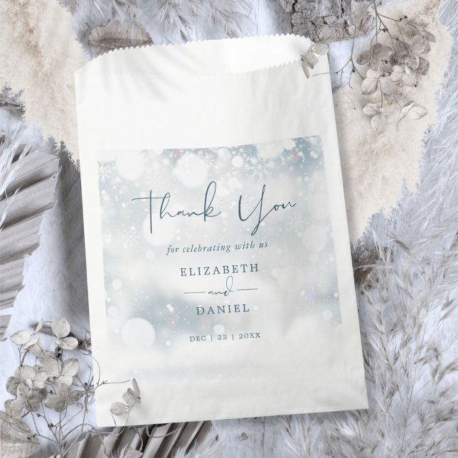 Winter Wonderland Snow Wedding Thank You Favour Bag (Winter Wonderland Snow Wedding Thank You Favor Bag)