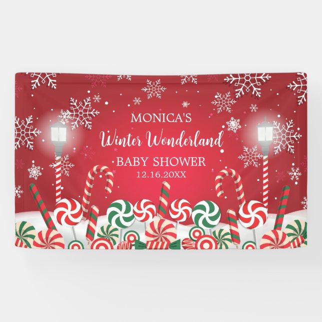 Winter Wonderland Snoweflakes candyland backdrop Banner (Horizontal)