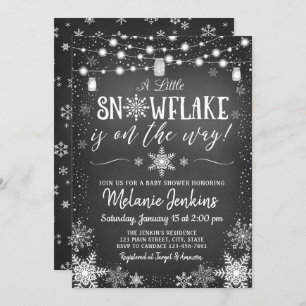 Winter Wonderland Snowflake Baby Shower Invitation