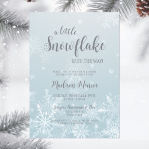 Winter Wonderland Snowflake Baby Shower Invitation