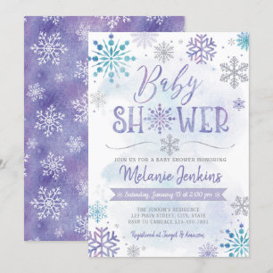 Winter Wonderland Snowflake Baby Shower Invitation